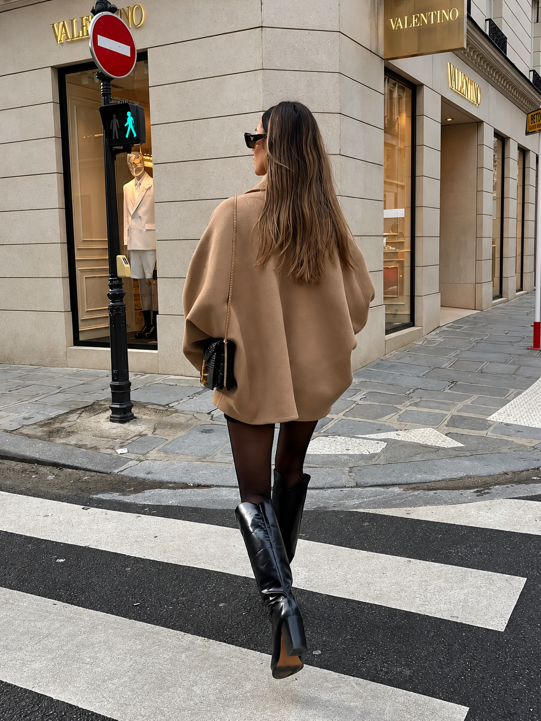 Manteau Court Oversize Camel