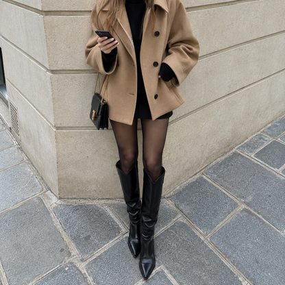 Manteau Court Oversize Camel